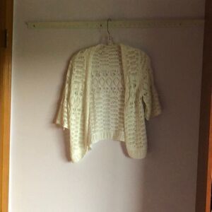 𝅺caslon white crocheted sweater
